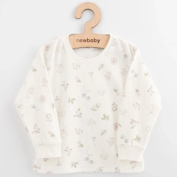 Dětské bavlněné triko s dlouhým rukávem new baby kindergarten květinky