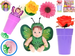 Panenka Miminko Babyblooms v květináči s náramkem, 12,5 cm