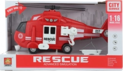 Hasičská helikoptéra na baterie se světlem a zvukem