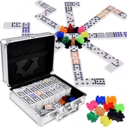 Sada her Domino a Mexican Train v kovovém kufříku