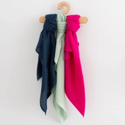 barevné bavlněné pleny new baby 70 × 80 cm, 3 ks – dívčí