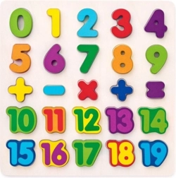 Woody dřevěné vkládací puzzle s číslicemi