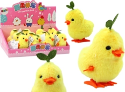 Žluté natáčecí kuřátko s lístečkem