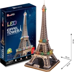 CUBICFUN svítící 3D puzzle eiffelova věž s LED osvětlením, 84 dílků