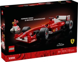LEGO Icons Ferrari F2004 a Michael Schumacher – sběratelský model F1