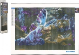 Diamantové malování NORIMPEX – motýlí víla 30 × 40 cm