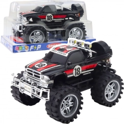 Terénní auto s pohonem zadních kol, velká kola, červeno‑černé