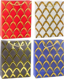 Dárková taška se zlatými zdobenými motivy 32 × 26 × 12 cm