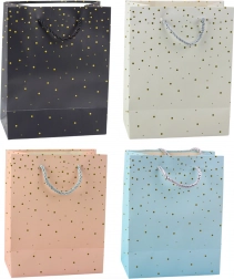 Dárková taška se zlatými puntíky 23 × 18 × 10,5 cm