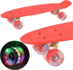 Penny board pro děti s LED kolečky do 50 kg – Červená