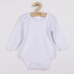 dětské body s dlouhým rukávem new baby – bílé