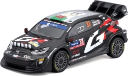 kovový model bburago 1:43 toyota gr yaris rally1 hybrid číslo 33 evans v dárkové krabičce