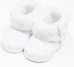 Kojenecké zimní krajkové kozačky New Baby, bílé, 0–3 měsíce