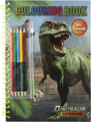 Kniha omalovánek a samolepek Dinosauři