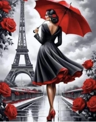 Diamantové malování Žena v Paříži 30 × 40 cm