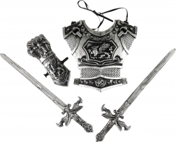 Rytířská sada se stříbrnými meči pro děti