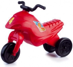 Odrážedlo SUPER BIKE červené, 3 kola, výška 44 cm