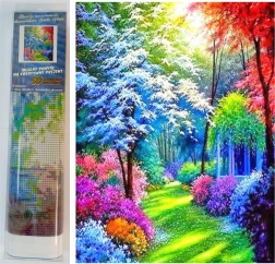 Diamantové malování Barevný les 30 × 40 cm