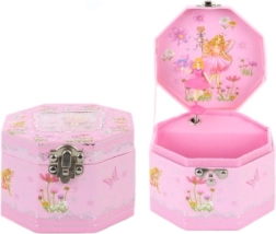 Růžová hudební šperkovnice s baletkou a zrcátkem