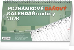 Stolní kalendář Poznámkový Daňový s Citáty 2026