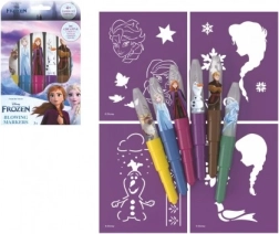 Foukací fixy s šablonami Ledové království