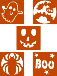 Sada halloweenských šablon - 5 kusů