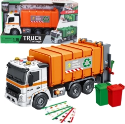 Interaktivní popelářské auto Woopie s efekty zvuku a světla v měřítku 1:16