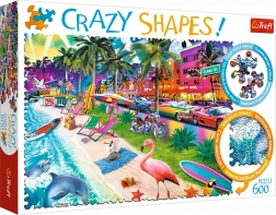 Puzzle TREFL Crazy Shapes – Pláž Miami, 600 dílků