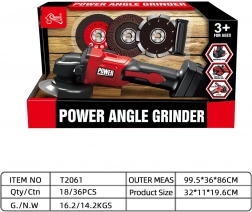 Interaktivní akumulátorová úhlová bruska pro děti 3+ se změkčenou bezpečnostní kotoučovou hlavou a 3 výměnnými kotouči