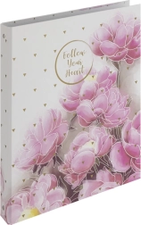 Pořadač A4 s laminací, 4 kroužky, Romantic magnolie