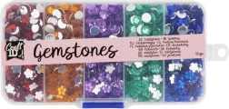 Sada barevných dekorativních drahokamů