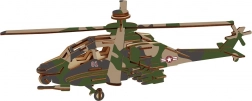 Woodcraft dřevěné 3D puzzle bojový vrtulník APACHE