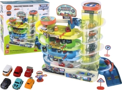 Interaktivní víceúrovňová parkovací sada pro autíčka se světly a zvuky