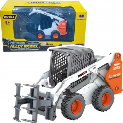 Kovový kolový nakladač s drapákem 1:50 bílý