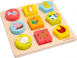 Dřevěné vkládací puzzle Tvary a Zvířata