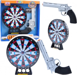 Laserový revolver s terčem pro děti
