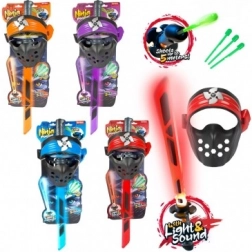 Ninja sada s mečem, maskou a šipkami se světlem a zvukem