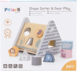 Dřevěný třídič tvarů POLARB s kostkami – pyramida