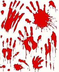 Halloweenské okenní nálepky krvavé ruce