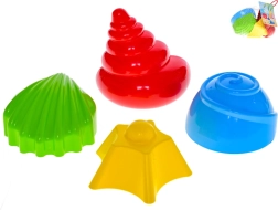 Sada formiček na písek – mušličky 7–9 cm, 4 ks