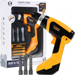 Dětská elektrická vrtačka s realistickými zvuky a otáčejícím se vrtákem pro děti 3+