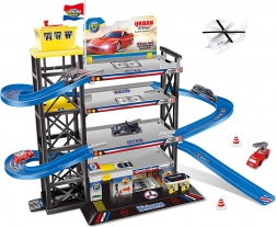 Velká parkovací garáž s heliportem