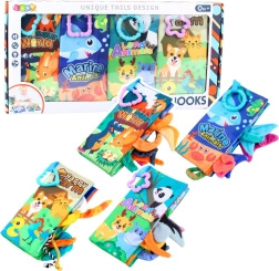 Měkké barevné senzorické knížky pro miminko 4 ks