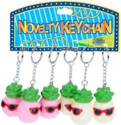 Svítící přívěsek na klíče ananas se slunečními brýlemi