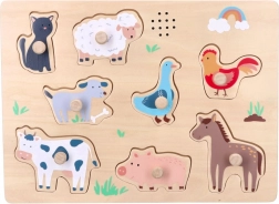 Zvukové dřevěné puzzle farma