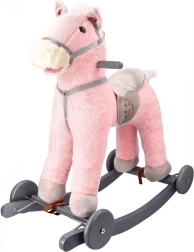 Růžový houpací koník s koly