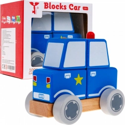 Dřevěné policejní autíčko s kostkami