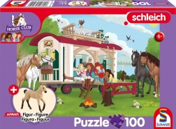 Puzzle SCHMIDT Schleich táborák u karavanu 100 dílků + figurka