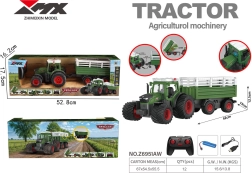 Dálkově ovládaný traktor s návěsem a sklápěčem