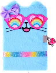 Plyšový diář se zámkem Niebieski Kotek